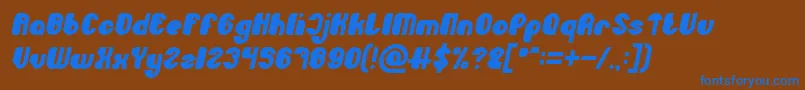 Little Atom Bold Italic Font – Blue Fonts on Brown Background