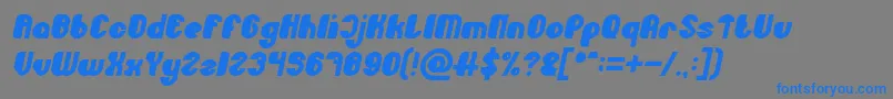 フォントLittle Atom Bold Italic – 灰色の背景に青い文字