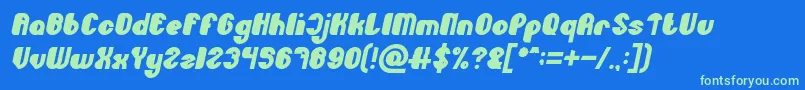 fuente Little Atom Bold Italic – Fuentes Verdes Sobre Fondo Azul