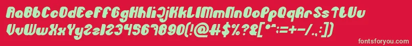 Czcionka Little Atom Bold Italic – zielone czcionki na czerwonym tle