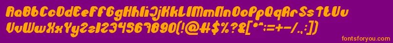 Little Atom Bold Italic Font – Orange Fonts on Purple Background