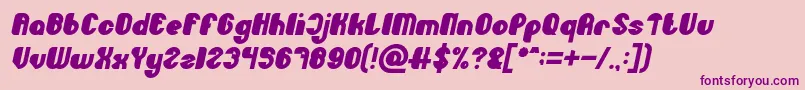 Little Atom Bold Italic Font – Purple Fonts on Pink Background