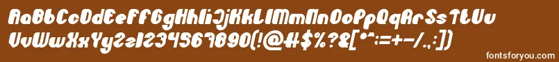 フォントLittle Atom Bold Italic – 茶色の背景に白い文字