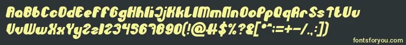 フォントLittle Atom Bold Italic – 黒い背景に黄色の文字