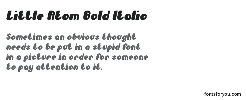 Überblick über die Schriftart Little Atom Bold Italic