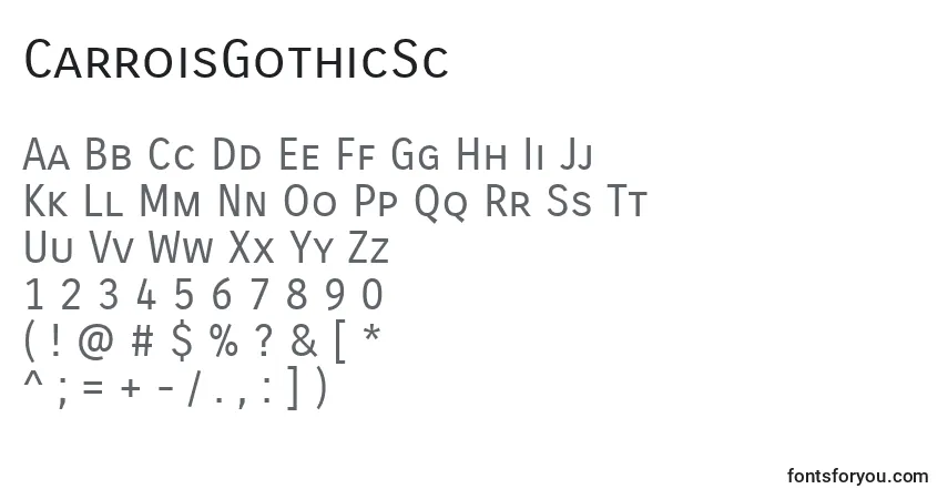 CarroisGothicSc-fontti – aakkoset, numerot, erikoismerkit