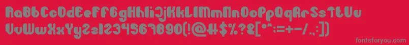 Fonte Little Atom Bold – fontes cinzas em um fundo vermelho