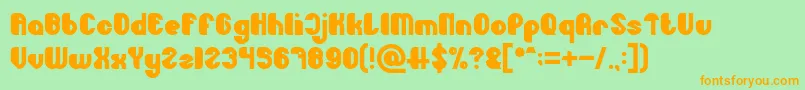 Little Atom Bold Font – Orange Fonts on Green Background