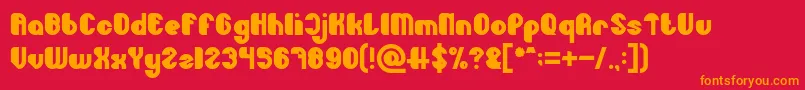 Little Atom Bold Font – Orange Fonts on Red Background