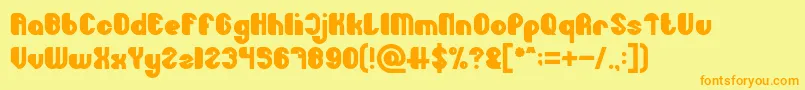 Little Atom Bold Font – Orange Fonts on Yellow Background