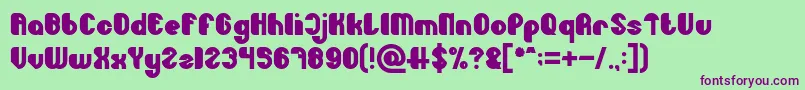 Little Atom Bold Font – Purple Fonts on Green Background