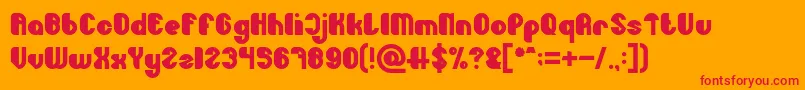 Little Atom Bold Font – Red Fonts on Orange Background