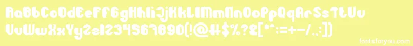 Little Atom Bold Font – White Fonts on Yellow Background