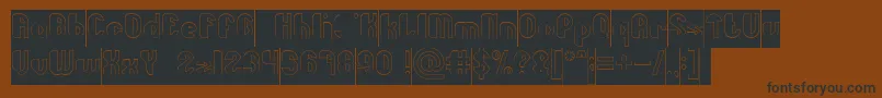 Little Atom Hollow Inverse Font – Black Fonts on Brown Background