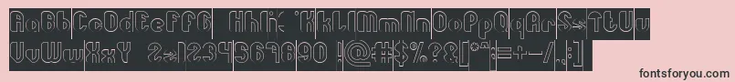 Little Atom Hollow Inverse Font – Black Fonts on Pink Background