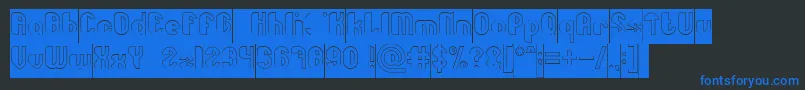 Little Atom Hollow Inverse Font – Blue Fonts on Black Background