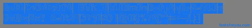 Little Atom Hollow Inverse Font – Blue Fonts on Gray Background