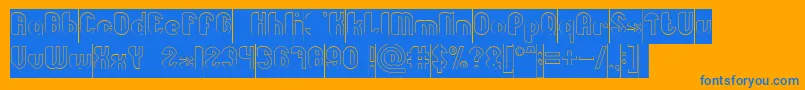 Little Atom Hollow Inverse Font – Blue Fonts on Orange Background