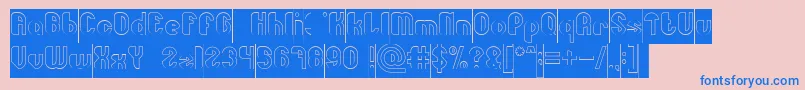Little Atom Hollow Inverse Font – Blue Fonts on Pink Background