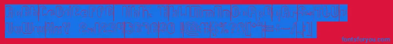 Little Atom Hollow Inverse Font – Blue Fonts on Red Background