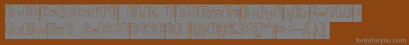 Weitere Informationen zur Little Atom Hollow Inverse-Schriftart Little Atom Hollow Inverse-Schriftart – Graue Schriften auf braunem Hintergrund