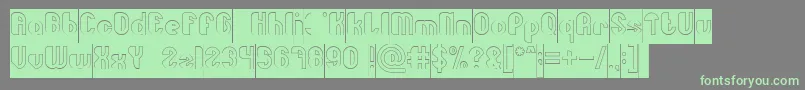 Little Atom Hollow Inverse Font – Green Fonts on Gray Background