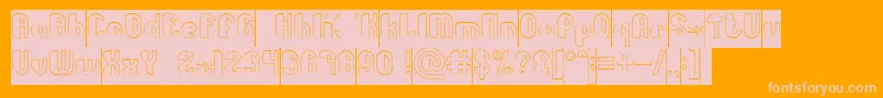 Little Atom Hollow Inverse Font – Pink Fonts on Orange Background