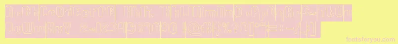 Little Atom Hollow Inverse Font – Pink Fonts on Yellow Background