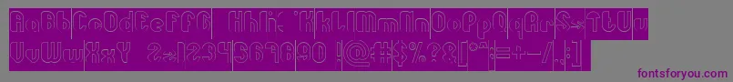 Little Atom Hollow Inverse Font – Purple Fonts on Gray Background