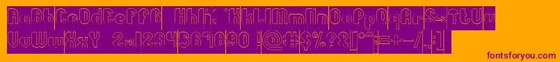 Little Atom Hollow Inverse Font – Purple Fonts on Orange Background