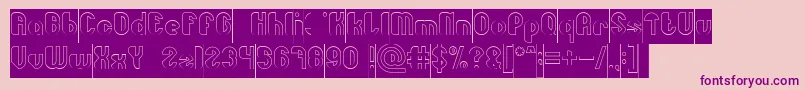 Little Atom Hollow Inverse Font – Purple Fonts on Pink Background