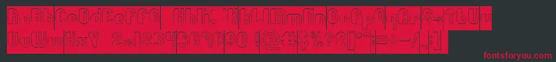 Little Atom Hollow Inverse Font – Red Fonts on Black Background