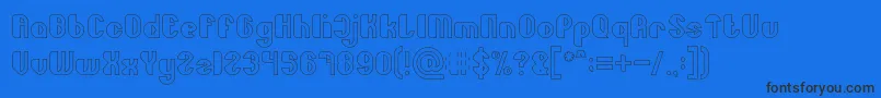 Little Atom Hollow Font – Black Fonts on Blue Background