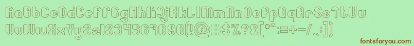 Little Atom Hollow Font – Brown Fonts on Green Background