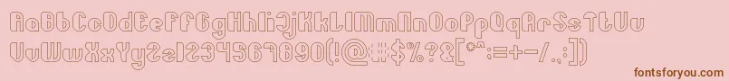 Little Atom Hollow Font – Brown Fonts on Pink Background