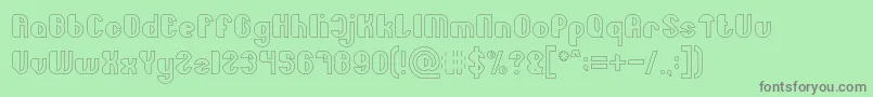 Little Atom Hollow Font – Gray Fonts on Green Background