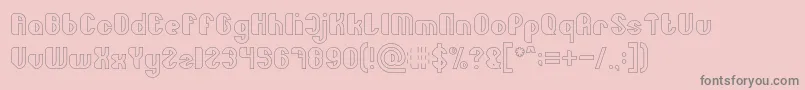 Little Atom Hollow Font – Gray Fonts on Pink Background