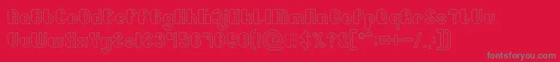 Little Atom Hollow Font – Gray Fonts on Red Background