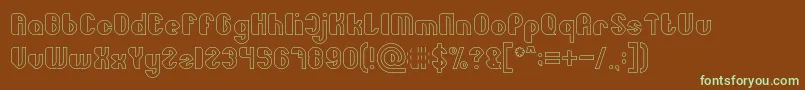 Little Atom Hollow Font – Green Fonts on Brown Background