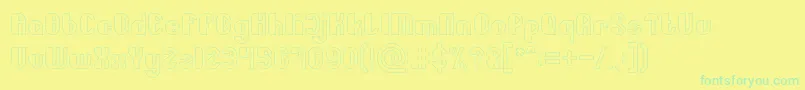 Little Atom Hollow Font – Green Fonts on Yellow Background