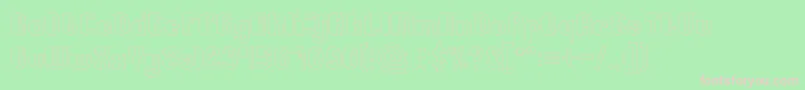 Little Atom Hollow Font – Pink Fonts on Green Background