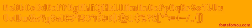 Little Atom Hollow Font – Red Fonts on Orange Background