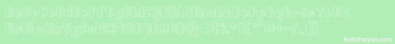 Little Atom Hollow Font – White Fonts on Green Background