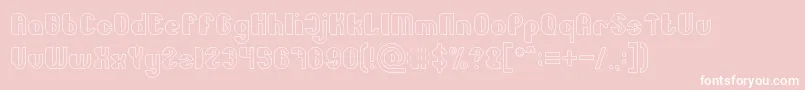 Little Atom Hollow Font – White Fonts on Pink Background