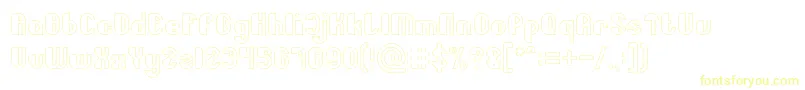 Little Atom Hollow Font – Yellow Fonts on White Background