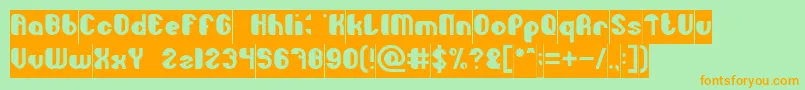 Little Atom Inverse Font – Orange Fonts on Green Background