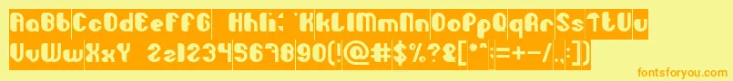 Little Atom Inverse Font – Orange Fonts on Yellow Background