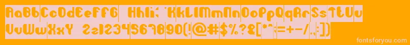 Шрифт Little Atom Inverse – розовые шрифты на оранжевом фоне