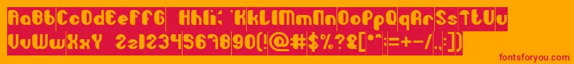 Шрифт Little Atom Inverse – красные шрифты на оранжевом фоне