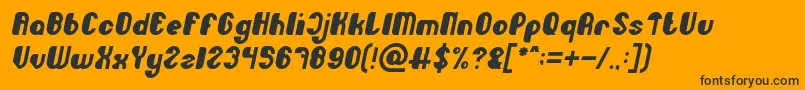 Little Atom Italic Font – Black Fonts on Orange Background